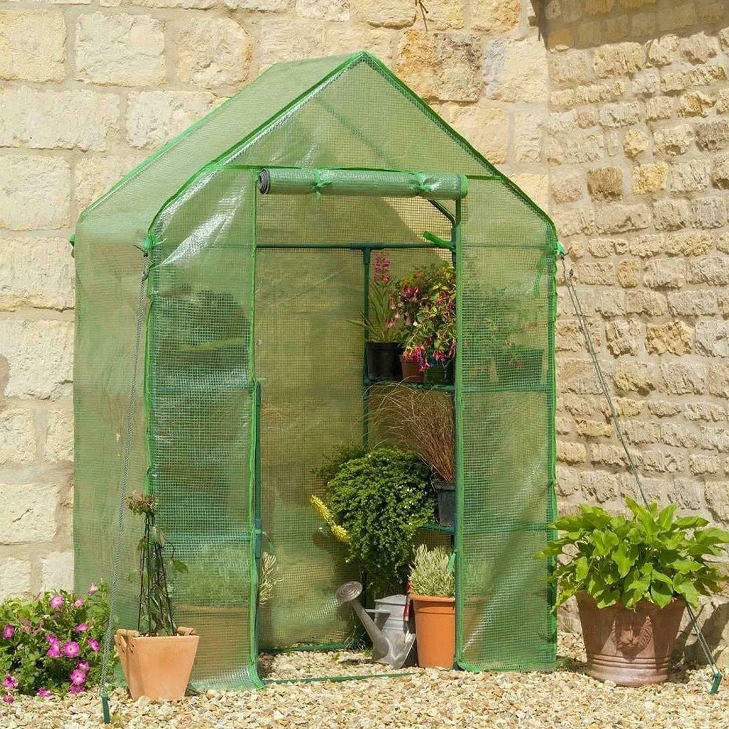 Walk-In Greenhouse with PE Cover - 143x73x195cm