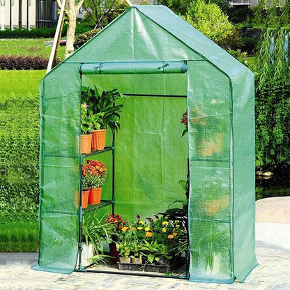 Walk-In Greenhouse with PE Cover - 143x73x195cm