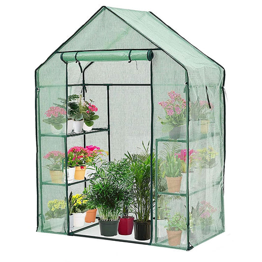 Walk-In Greenhouse with PE Cover - 143x73x195cm